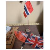 Lot of Scandinavian Folk Art Decor and Flags