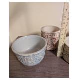 Set of 5 Vintage Spongeware Crocks and Bowls - Red Wing and RRP Co.