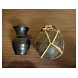 Set of 5 Mexican Black Pottery Miniatures and Ashtray