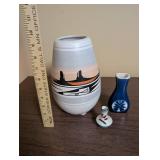 Set of 3 Southwest and Native American Style Miniature Vases