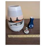 Set of 3 Southwest and Native American Style Miniature Vases