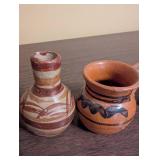 Set of 7 Miniature Hand Painted Southwestern Pottery Vases and Pots
