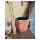 Set of 8 Nemadji Pottery Vases and Bowls with Swirl Patterns