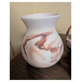 Set of 8 Nemadji Pottery Vases and Bowls with Swirl Patterns