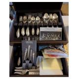 Oneida Silverplate Flatware Set in Wood Case
