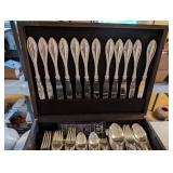 Oneida Silverplate Flatware Set in Wood Case