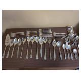 Collection of Vintage Silver-Plated Flatware and Serving Pieces
