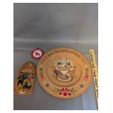 Collection of 11 Norwegian Folk Art Wooden Plates, Spoons, and Wall Decor