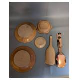 Collection of 11 Norwegian Folk Art Wooden Plates, Spoons, and Wall Decor