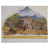 Goldie Ruark Original Southwestern Adobe Art on Stone