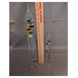 Pair of Galileo Thermometers in Glass Columns