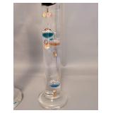 Pair of Galileo Thermometers in Glass Columns