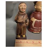 Collection of 8 Vintage Friar Tuck Themed Ceramic Banks and Figurines