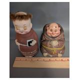 Collection of 8 Vintage Friar Tuck Themed Ceramic Banks and Figurines