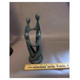 Pair of Modern Abstract Family Sculptures Resin and Metal