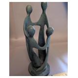 Pair of Modern Abstract Family Sculptures Resin and Metal
