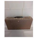 Vintage Poker Set with Chips and Playing Cards in Brown Case