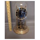 Kieninger & Obergfell Anniversary Brass Mantel Clock with Glass Dome