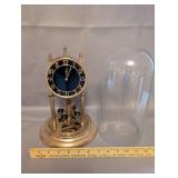 Kieninger & Obergfell Anniversary Brass Mantel Clock with Glass Dome