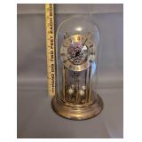 Elgin Anniversary Mantel Clock with Glass Dome and Brass Base