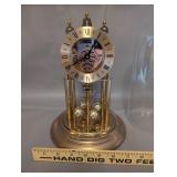 Elgin Anniversary Mantel Clock with Glass Dome and Brass Base
