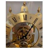 Elgin Anniversary Mantel Clock with Glass Dome and Brass Base