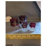 Assorted Collection of Antique Ruby Glass, Pottery, and Porcelain Pieces