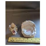 Assorted Collection of Antique Ruby Glass, Pottery, and Porcelain Pieces