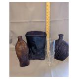 Set of 4 Decorative Glass Vases and Bottles Assorted Styles