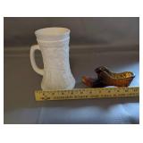 Vintage Art Glass Collection Including Fenton Vases, Hobnail Trinket Box, and Decorative Pieces