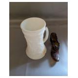 Vintage Art Glass Collection Including Fenton Vases, Hobnail Trinket Box, and Decorative Pieces