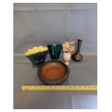 Set of 5 Vintage Art Pottery Vases and Bowls including Planter and Bud Vase