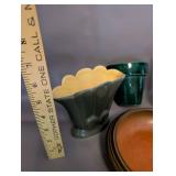 Set of 5 Vintage Art Pottery Vases and Bowls including Planter and Bud Vase