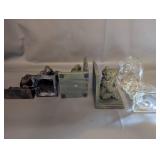 Collection of Decorative Bookends and Bust Statues - Metal, Frog, Glass Horse Head