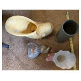 Set of 4 Vintage Ceramic Vases and Planters Varied Shapes and Colors
