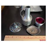 Collection of Vintage Silverplate and Pewter Serving Pieces and Decor