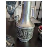Collection of Vintage Silverplate and Pewter Serving Pieces and Decor