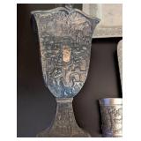 Collection of Vintage Silverplate and Pewter Serving Pieces and Decor