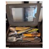 Vintage Sewing Kits, Manicure Sets, Child Flatware, Coasters, and Collectible Items Lot