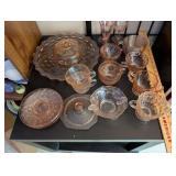 Assorted Vintage Pink Depression Glass Serving and Drinkware Collection