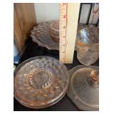 Assorted Vintage Pink Depression Glass Serving and Drinkware Collection