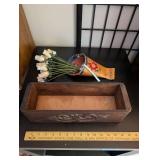 Decorative Household Lot with Dansk Mini Vases, Wood Boxes, Stone Plaque, and Floral Arrangement