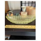 Collection of Vintage Decorative Glass, Ceramic, and Metal Tabletop Items