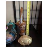 Iridescent Carnival Glass Figurines and Bowls Collection