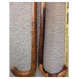 Collection of Decorative Walking Canes, Western Figurines, Golf Plate, and Assorted Items