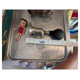 Eclectic Collectibles Lot: Silverlook Tray, Betty Boop Doll, Cast Iron Pigs, Pink Elephant Bank, Little Bo Peep Plate & More