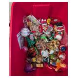 Large Collection of Christmas Ornaments and Tree Skirts