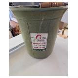 Vintage Hostess Ice Cream Freezer Hand Crank with Green Bucket