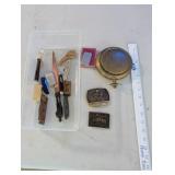Vintage Collection: Folding Pocket Knives, Medals, Pocket Watch Case, Letter Opener, Belt Buckles
