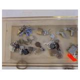 Collection of Vintage Padlocks, Keys, and Antique Skeleton Key
